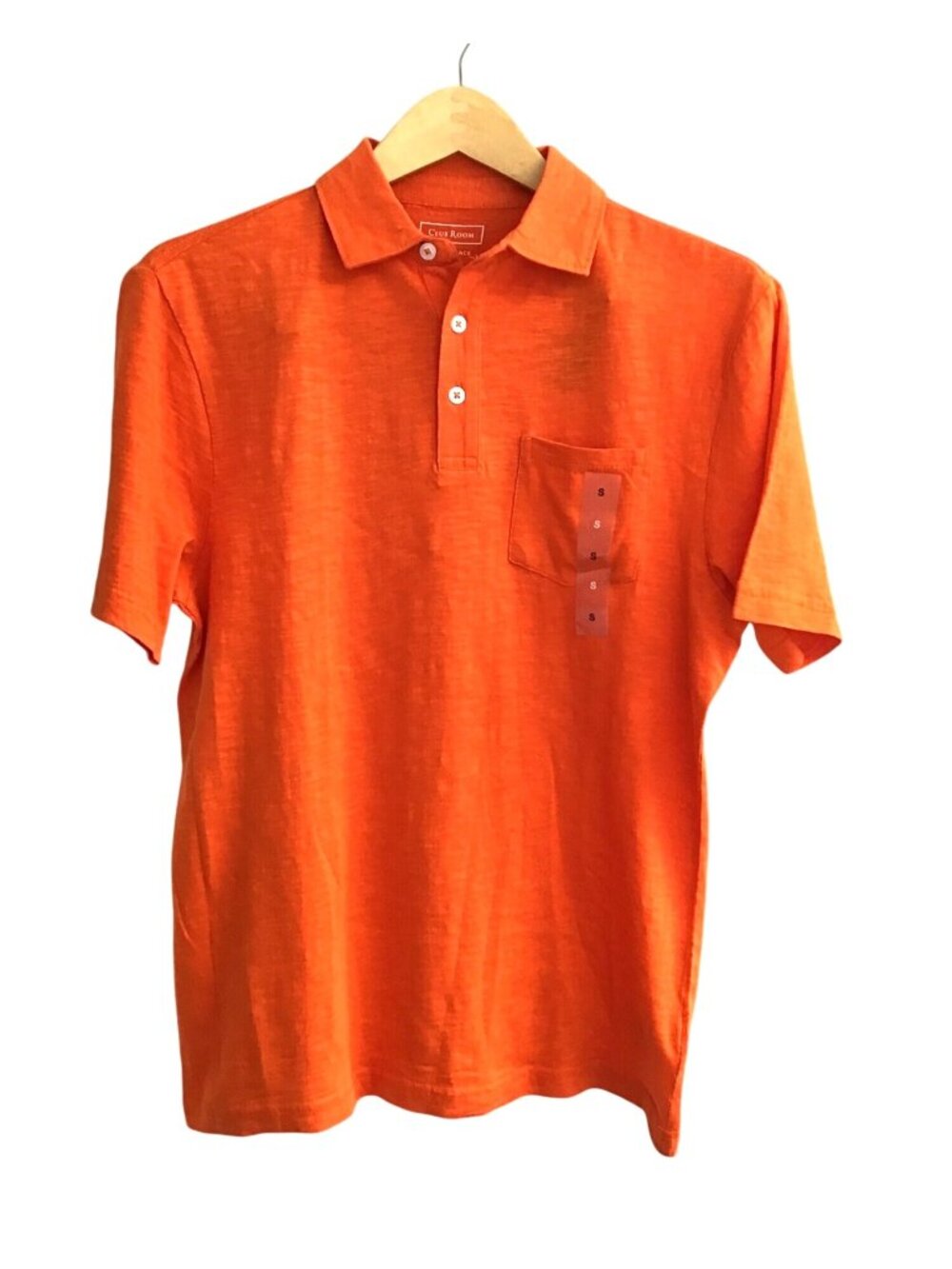 CLUB ROOM -MEN'S POLO SHORT SLEEVE ORANGE SHIRT SIZE SMALL-100% COTTON -NWT